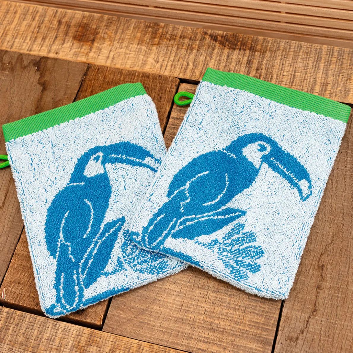 Ça fait rire les oiseaux 2 gants de toilette