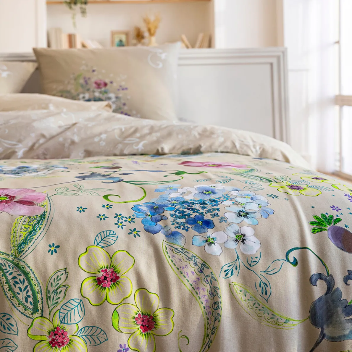 Arabesques et Hortensias Housse de couette