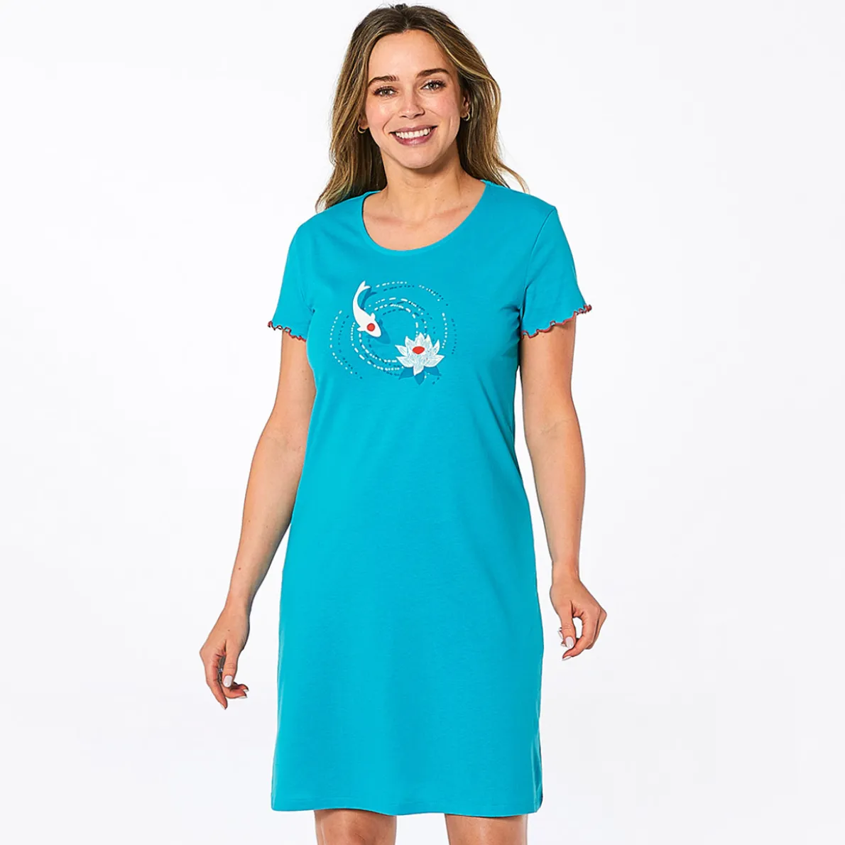 Au bord du bassin Maxi t-shirt bleu azur
