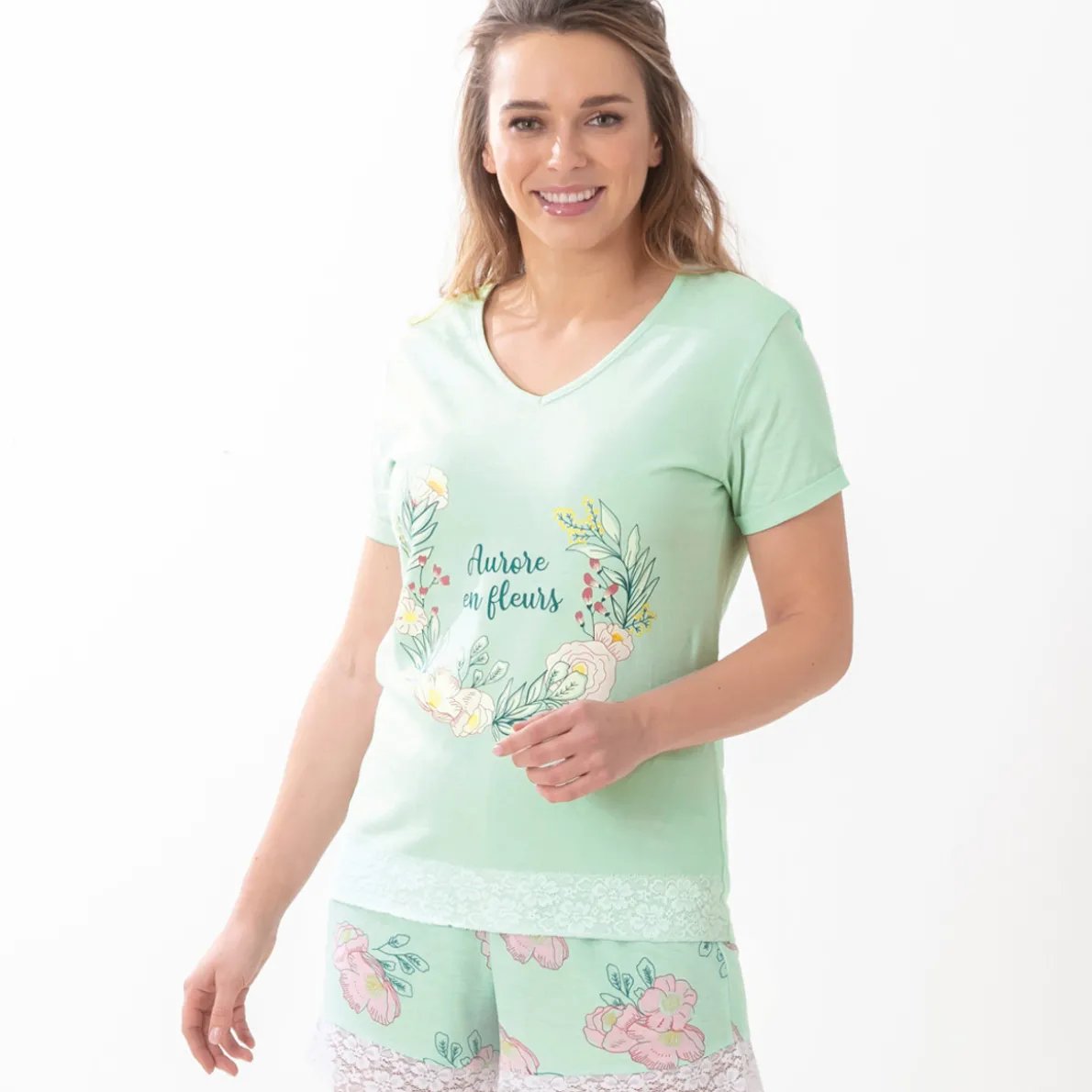 Aurore en fleurs Pyjama short