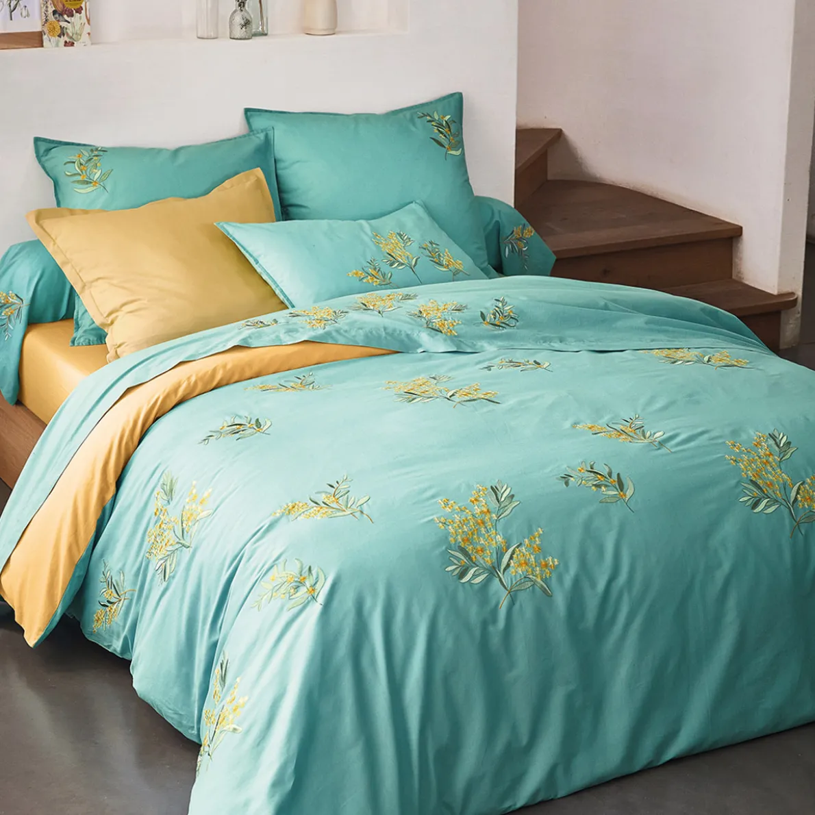 Azur et mimosa Linge de lit