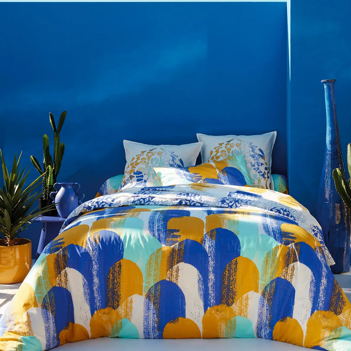 Bleu majorelle Taie d'oreiller