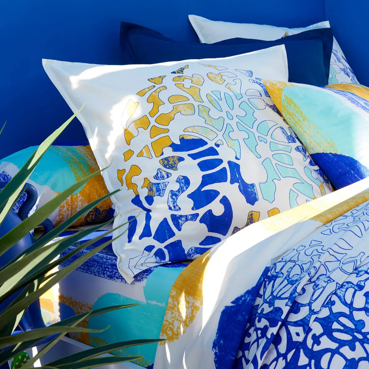 Bleu majorelle Taie d'oreiller