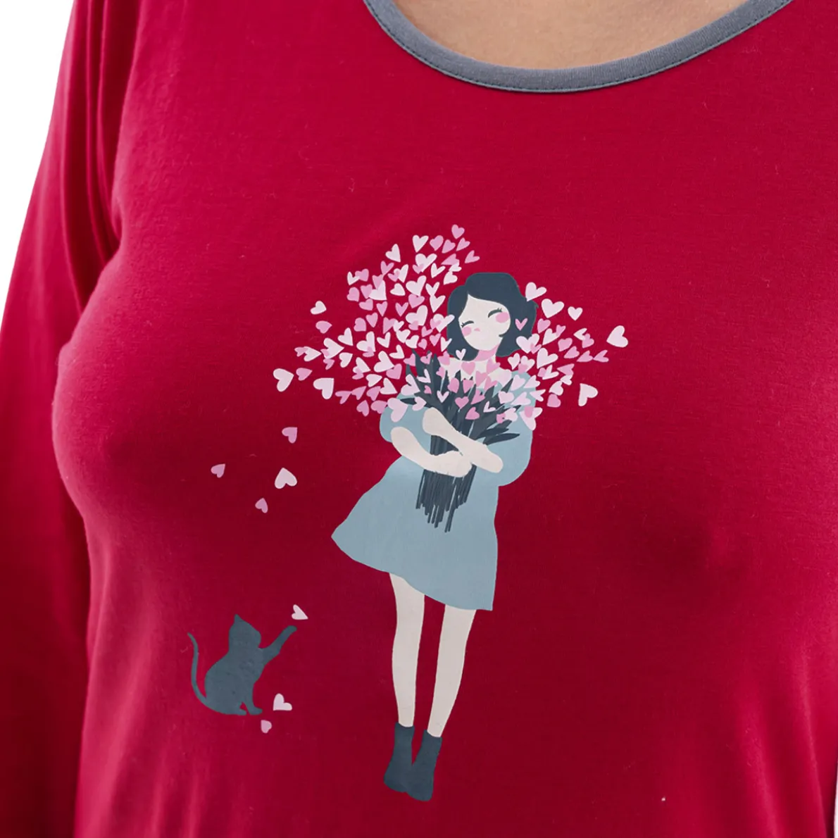 Bouquet d'amour Maxi t-shirt cerise