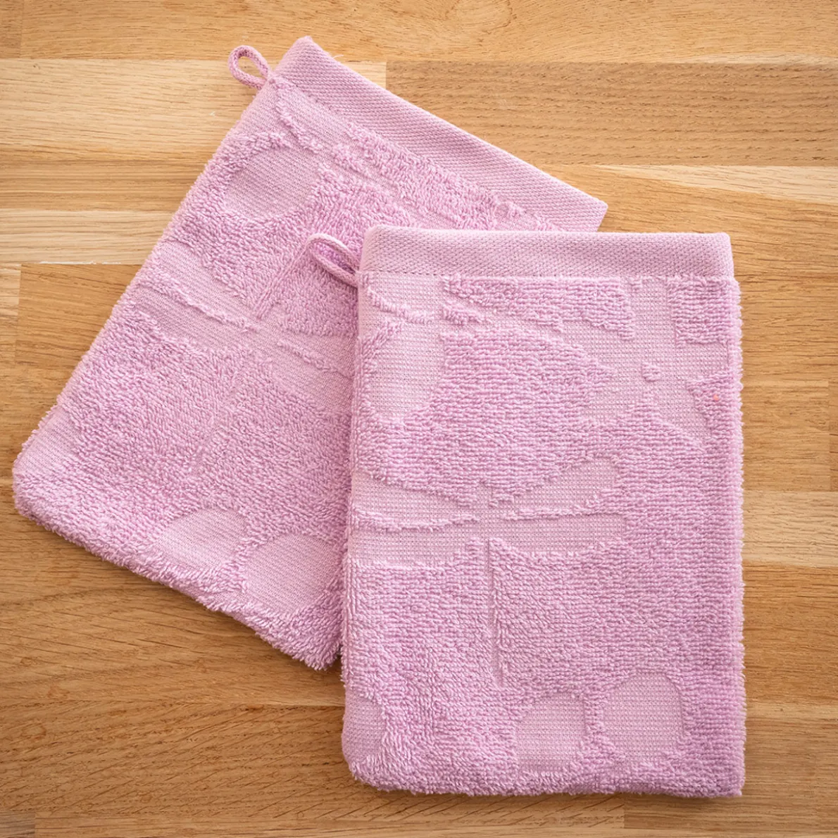 Cascade fleurie 2 gants de toilette