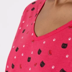 Chat pastèque Maxi t-shirt framboise