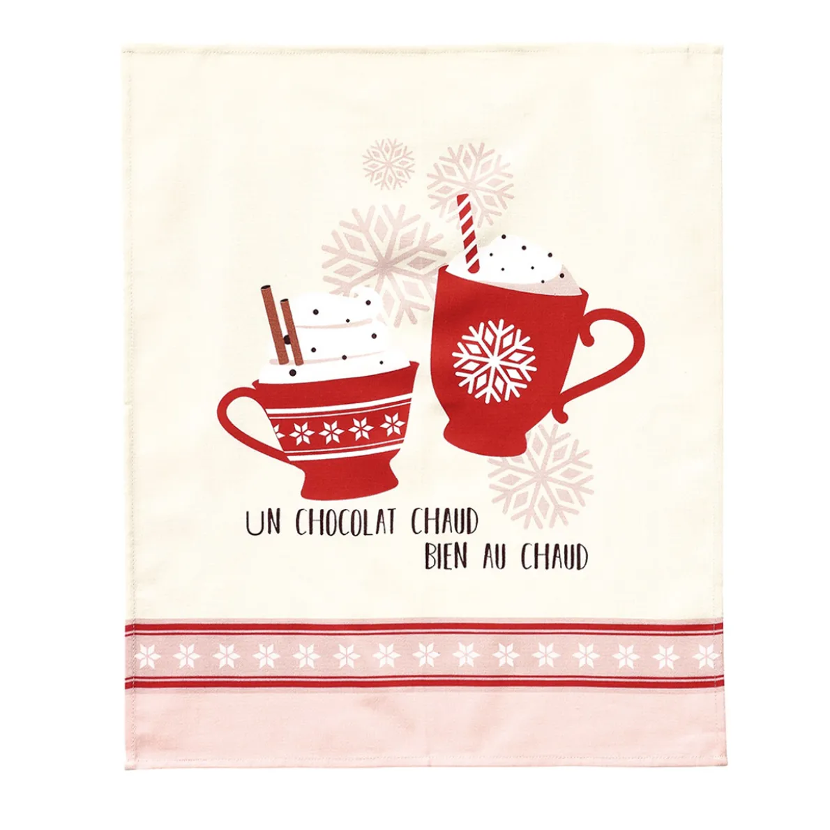 Chocolat chaud 3 torchons et 3 essuie-mains