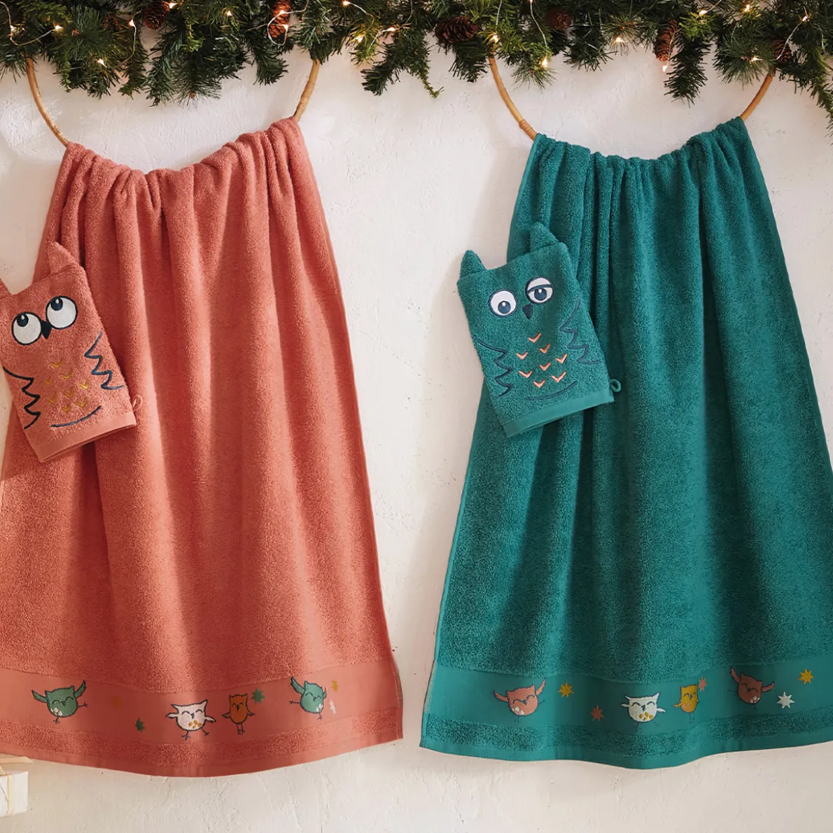 Chouette bambin 2 gants de toilette