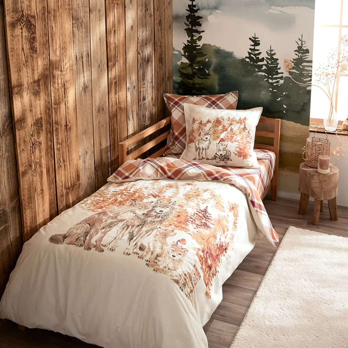 Câlins en forêt Housse de couette