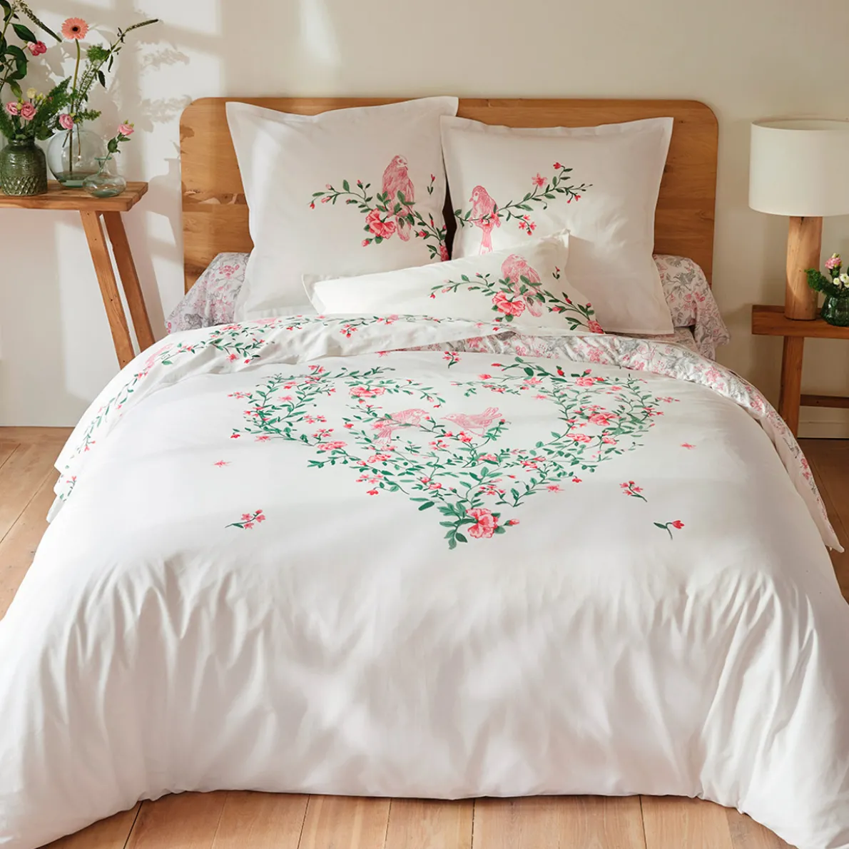 Coeur en fleurs Linge de lit