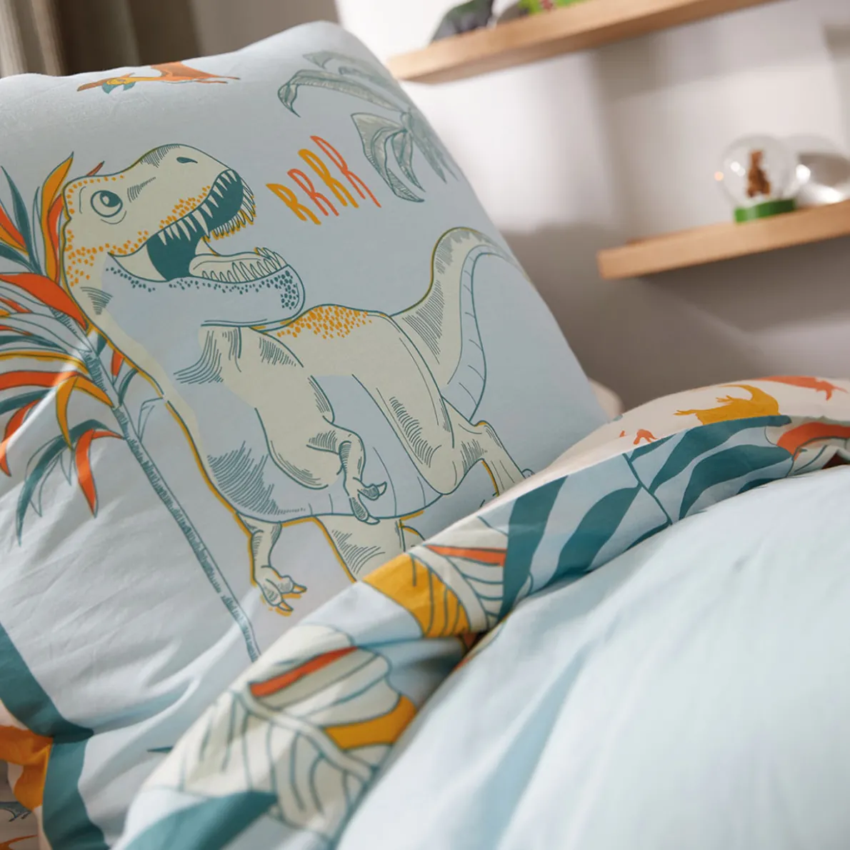 Dino et compagnie Housse de couette et taie d'oreiller