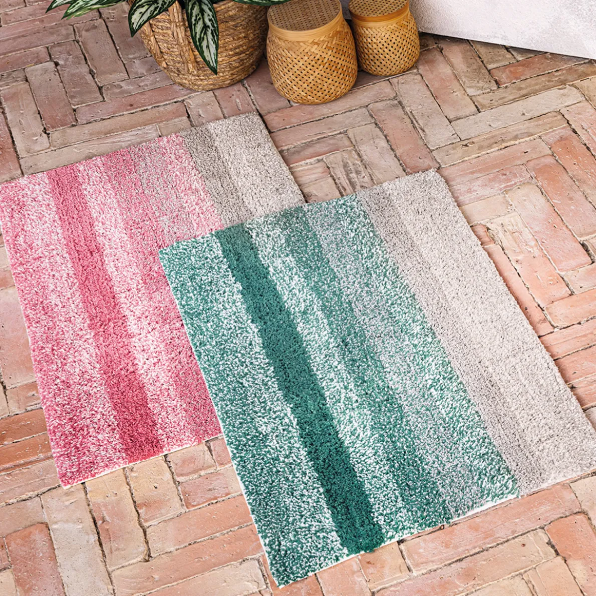 Douce géométrie Tapis de bain tufté