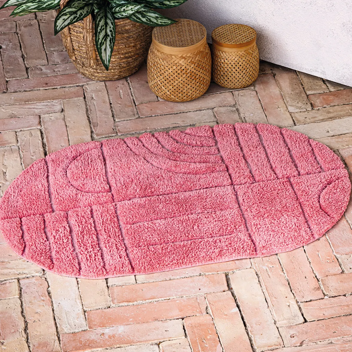 Douce géométrie Tapis de bain tufté