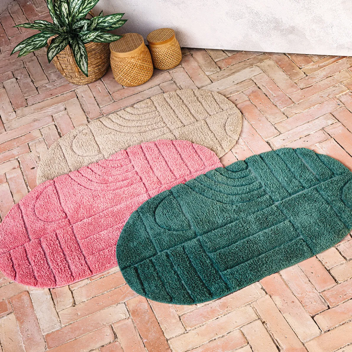 Douce géométrie Tapis de bain tufté