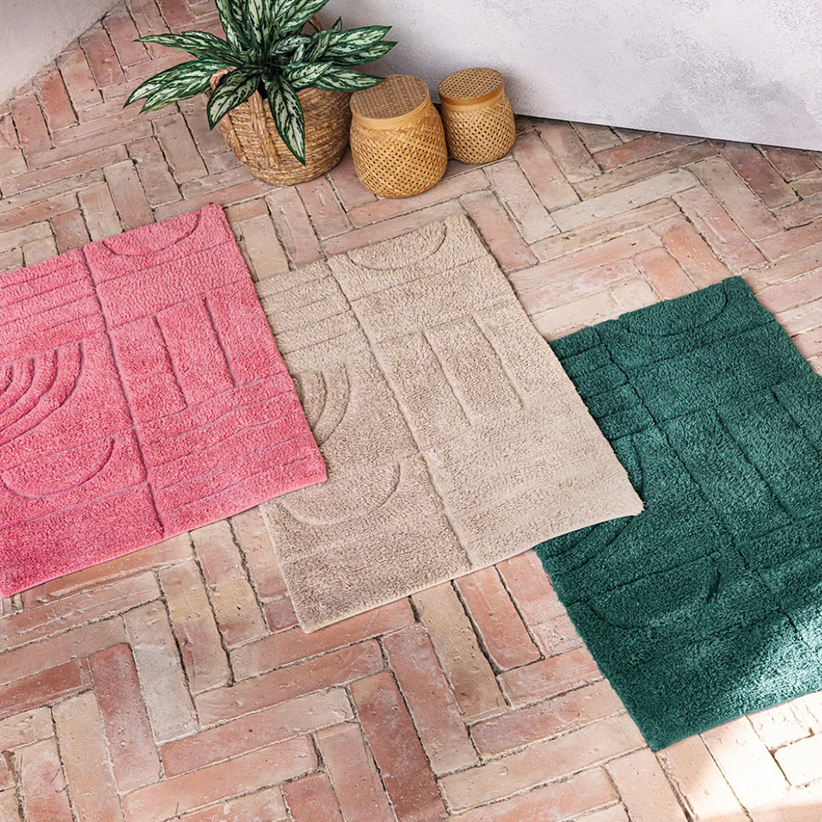 Douce géométrie Tapis de bain tufté
