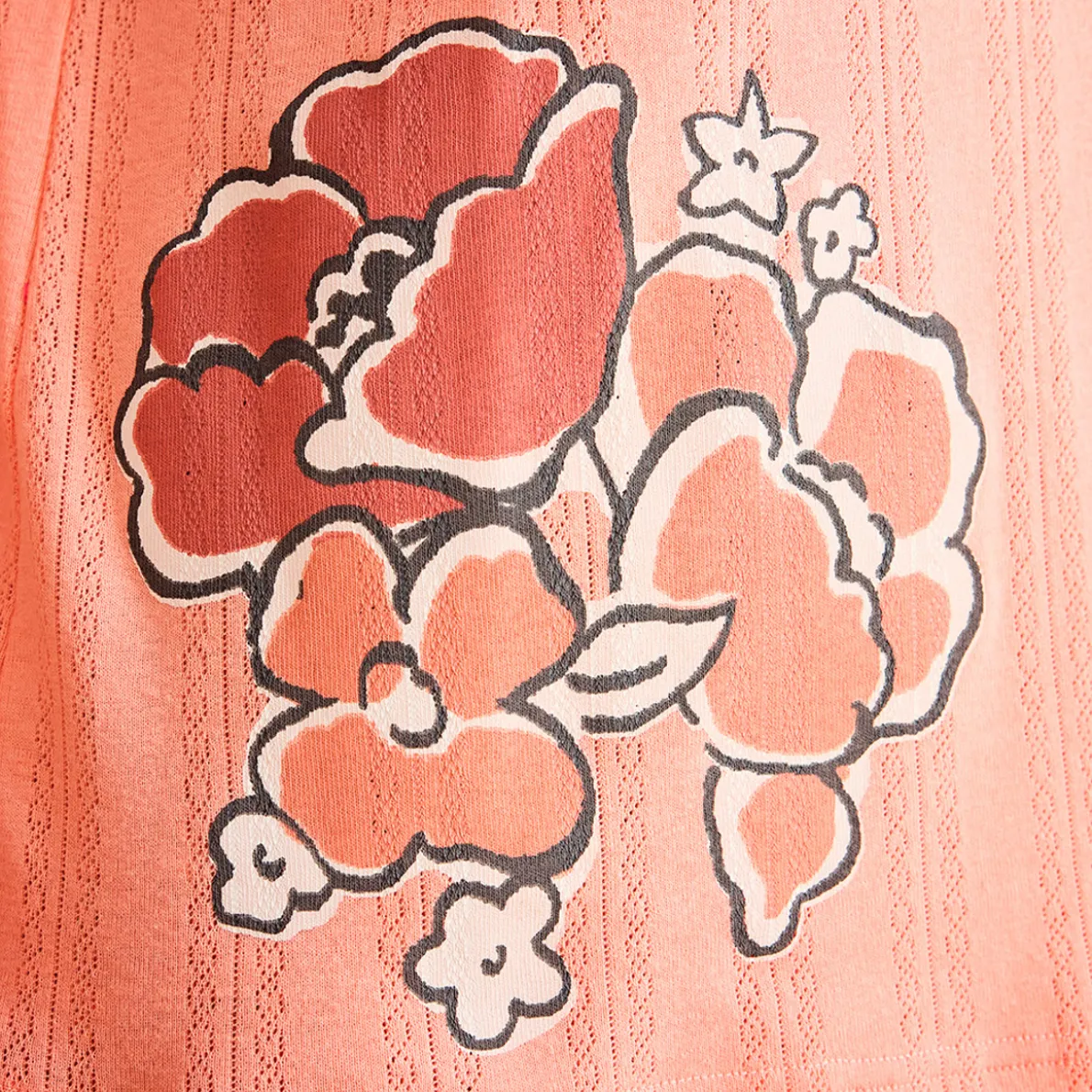 Douces rimes T-shirt rose corail
