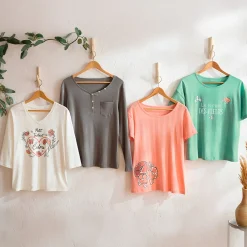 Douces rimes T-shirt vert sauge