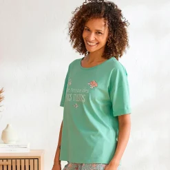 Douces rimes T-shirt vert sauge