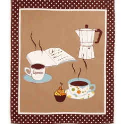 Détente et cappuccino 3 torchons et 3 essuie-mains