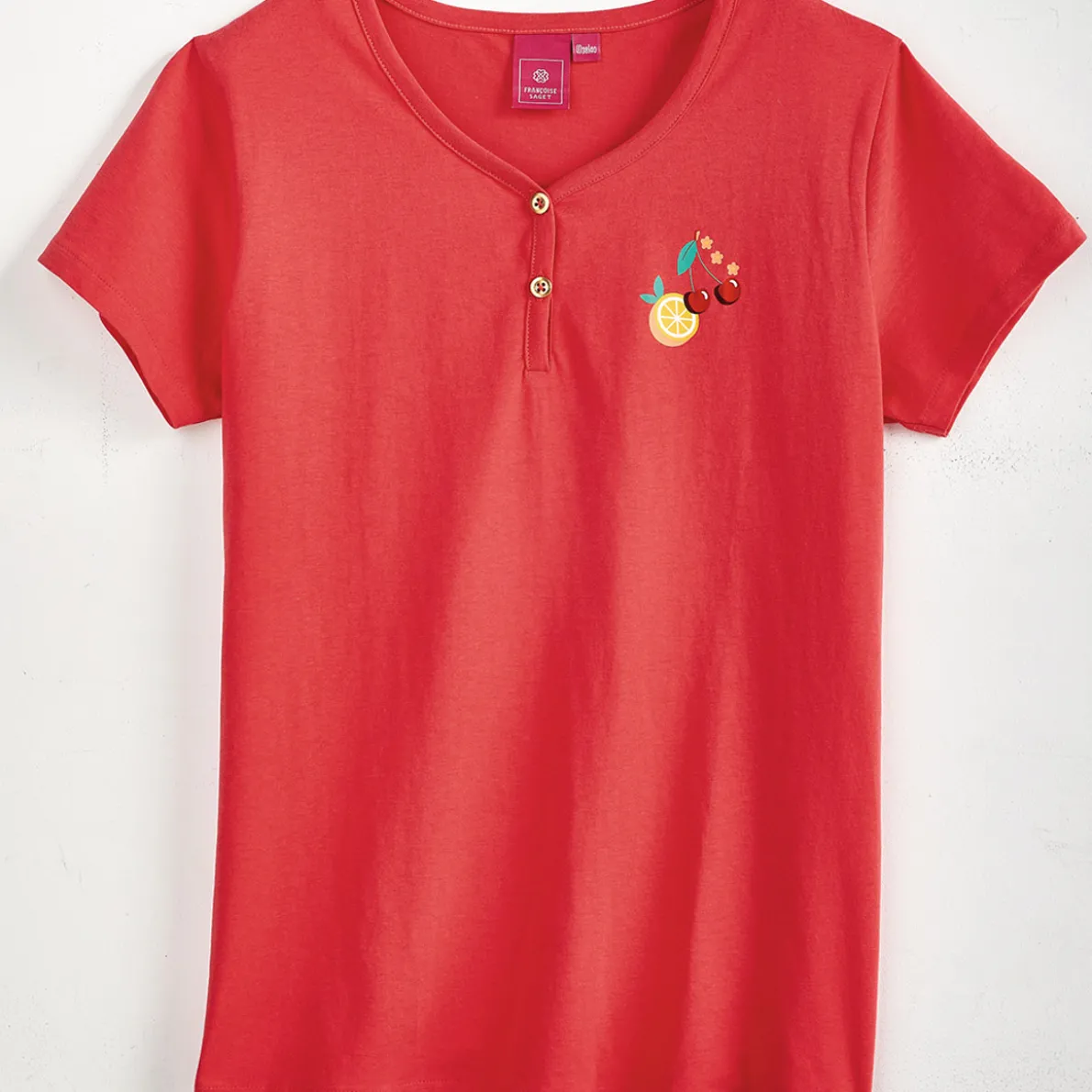 Eclats de jardin T-shirt cerise