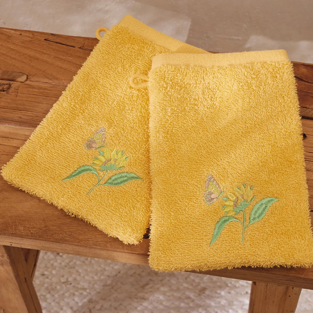 Eclats d'été 2 gants de toilette