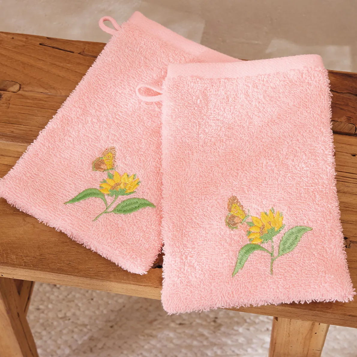 Eclats d'été 2 gants de toilette