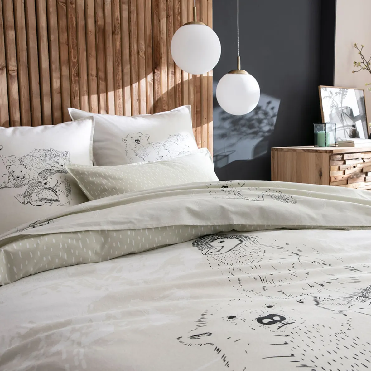 Famille heureuse Linge de lit