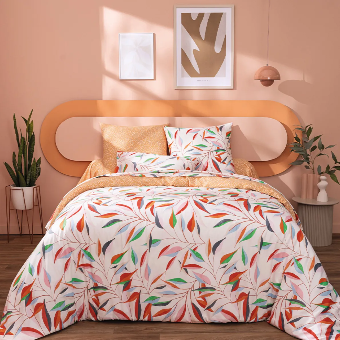 Feuilles à fleurs Linge de lit