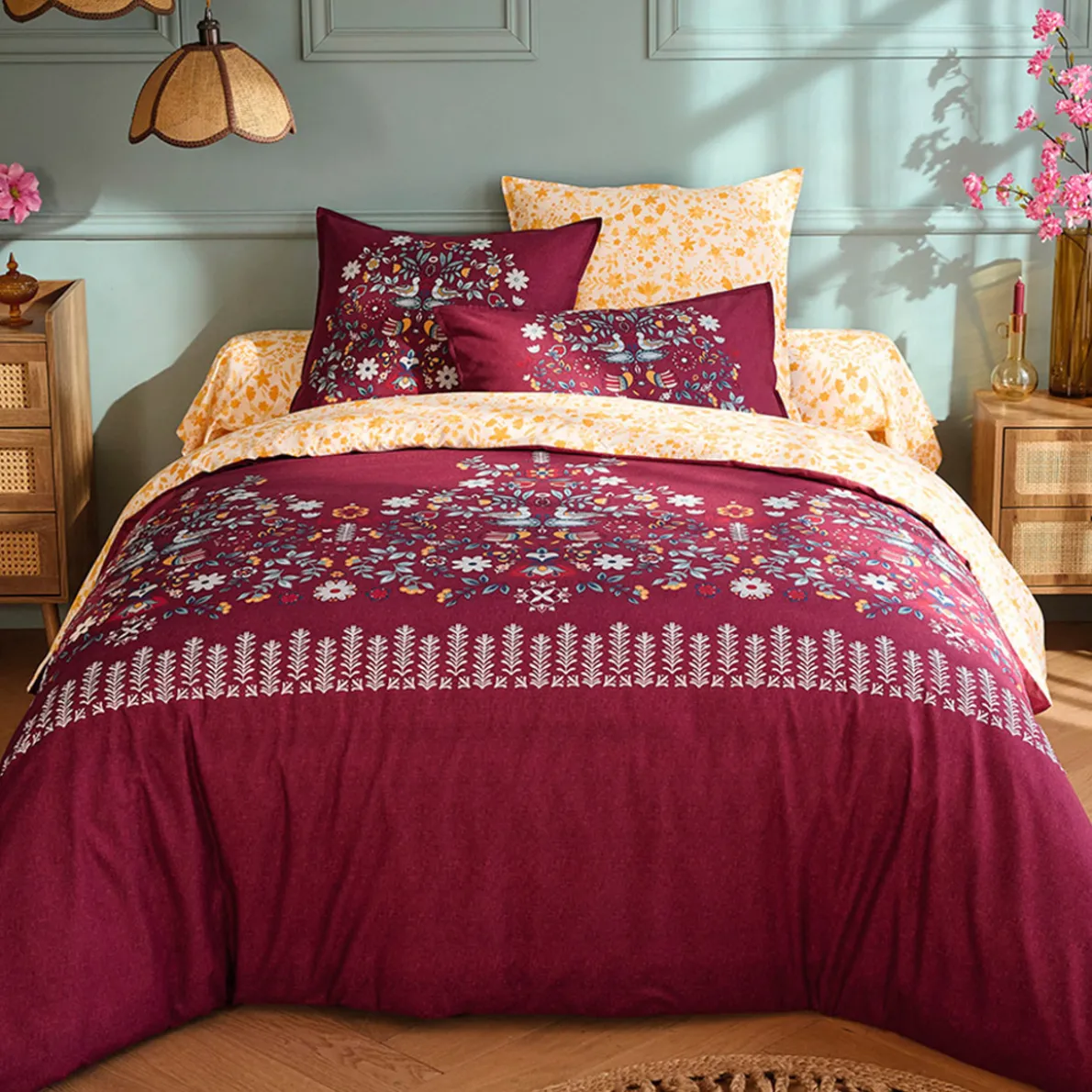 Folk en fleurs Linge de lit