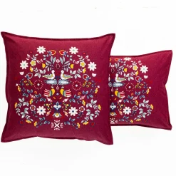 Folk en fleurs Taie d'oreiller