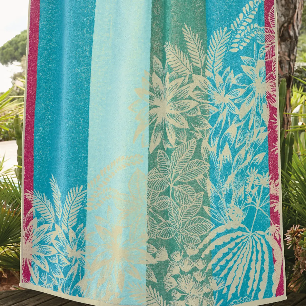 Jardin tropical Maxi drap de bain violet