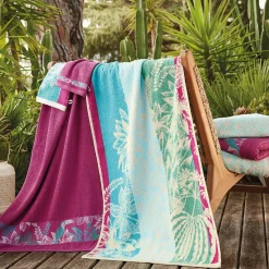 Jardin tropical Maxi drap de bain violet