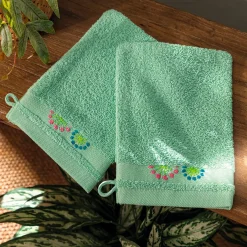 Le jardin du colibri 2 gants de toilette