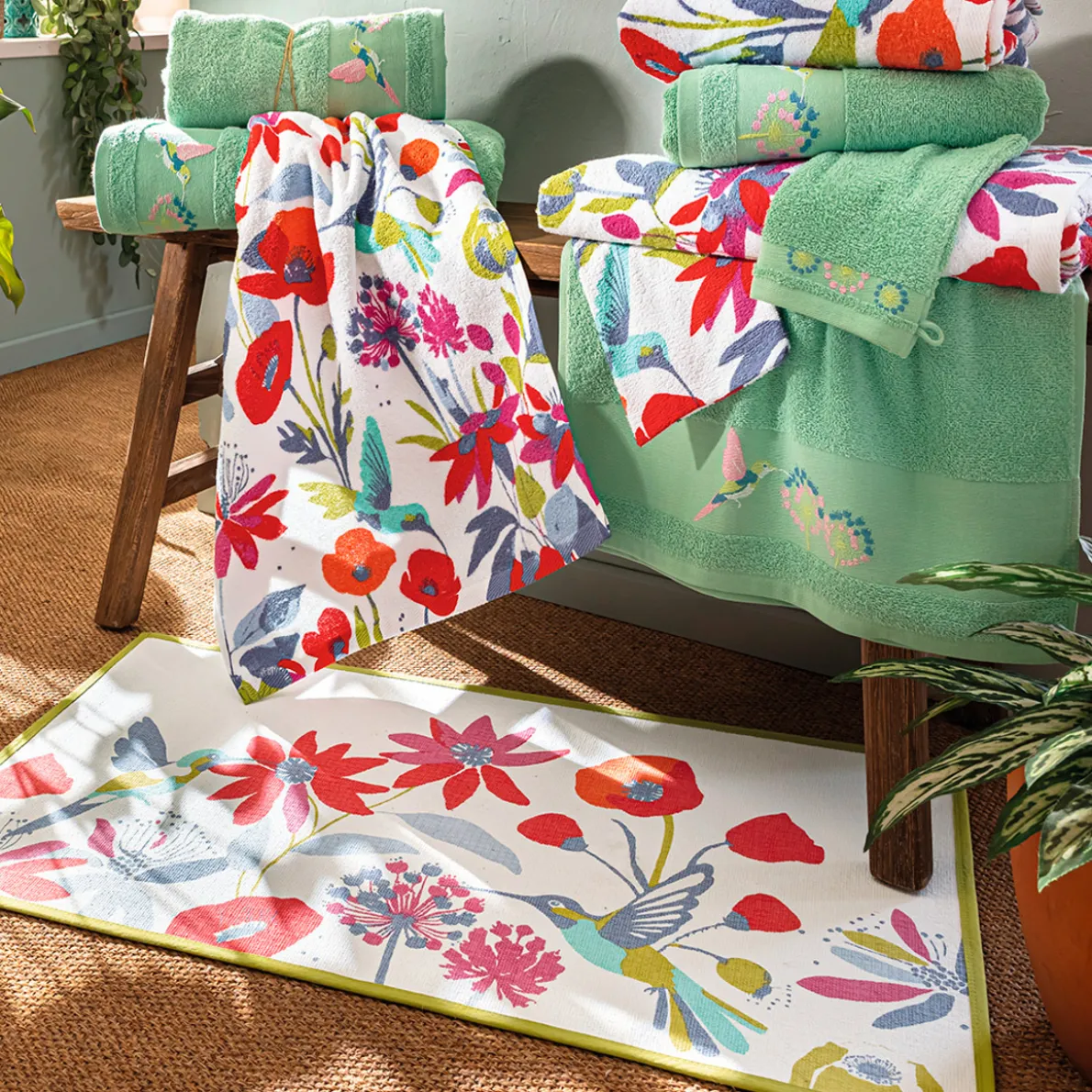 Le jardin du colibri 2 gants de toilette