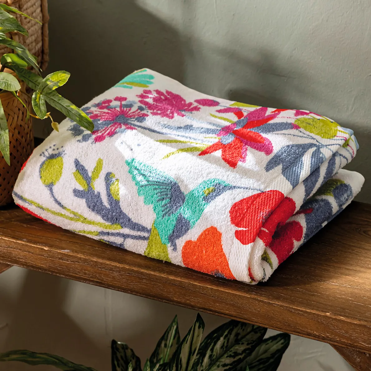 Le jardin du colibri Serviette de bain