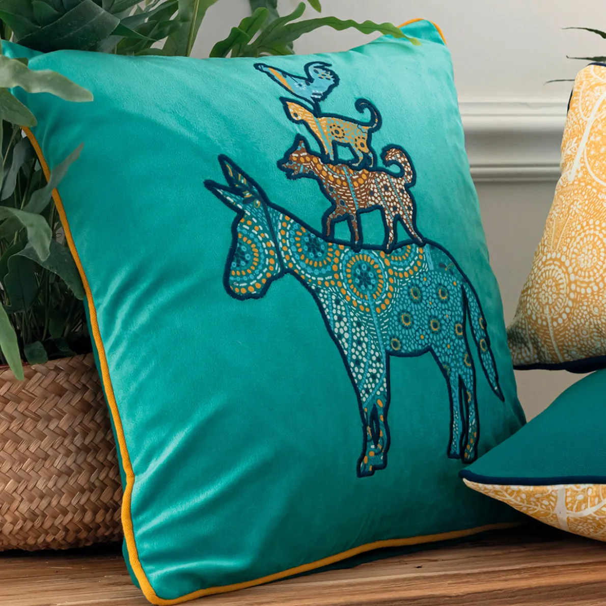 Les musiciens de Brême Housse de coussin âne