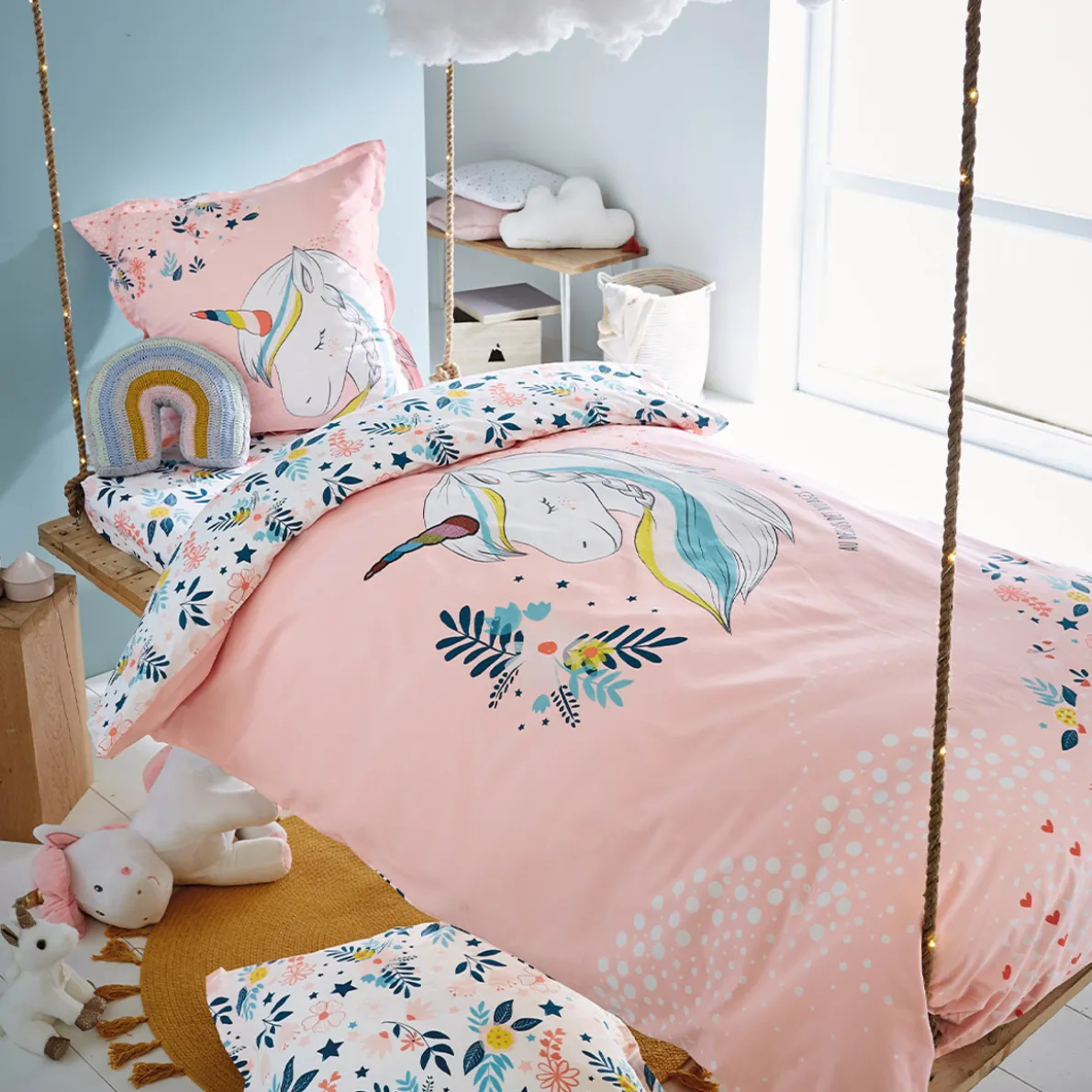 Ma licorne magique Parure de lit housse de couette enfant