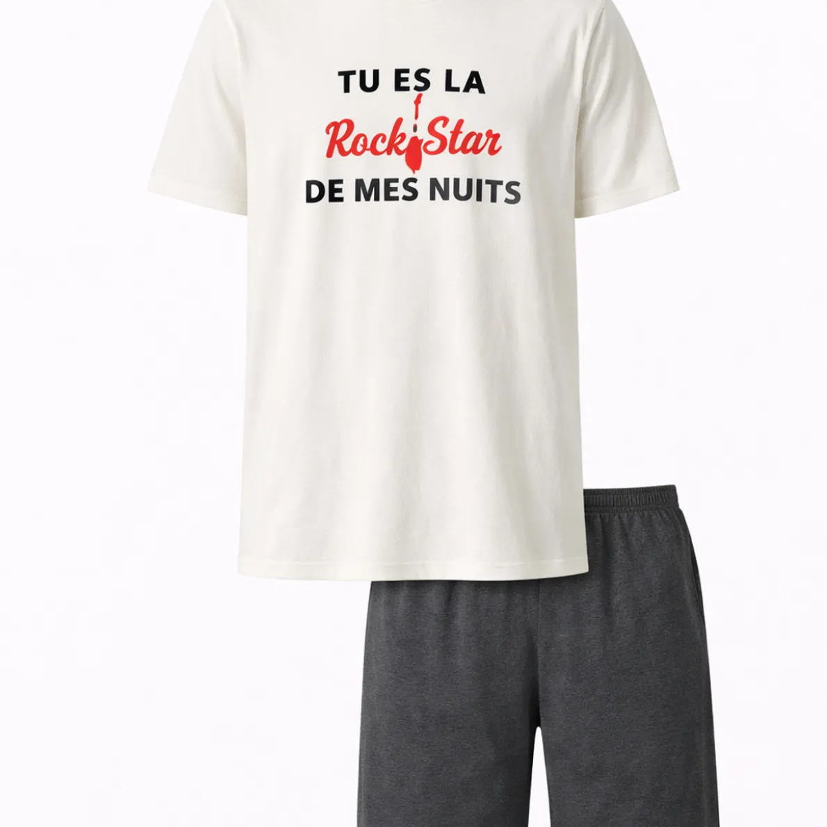 Rockeur dormeur Pyjama short ivoire