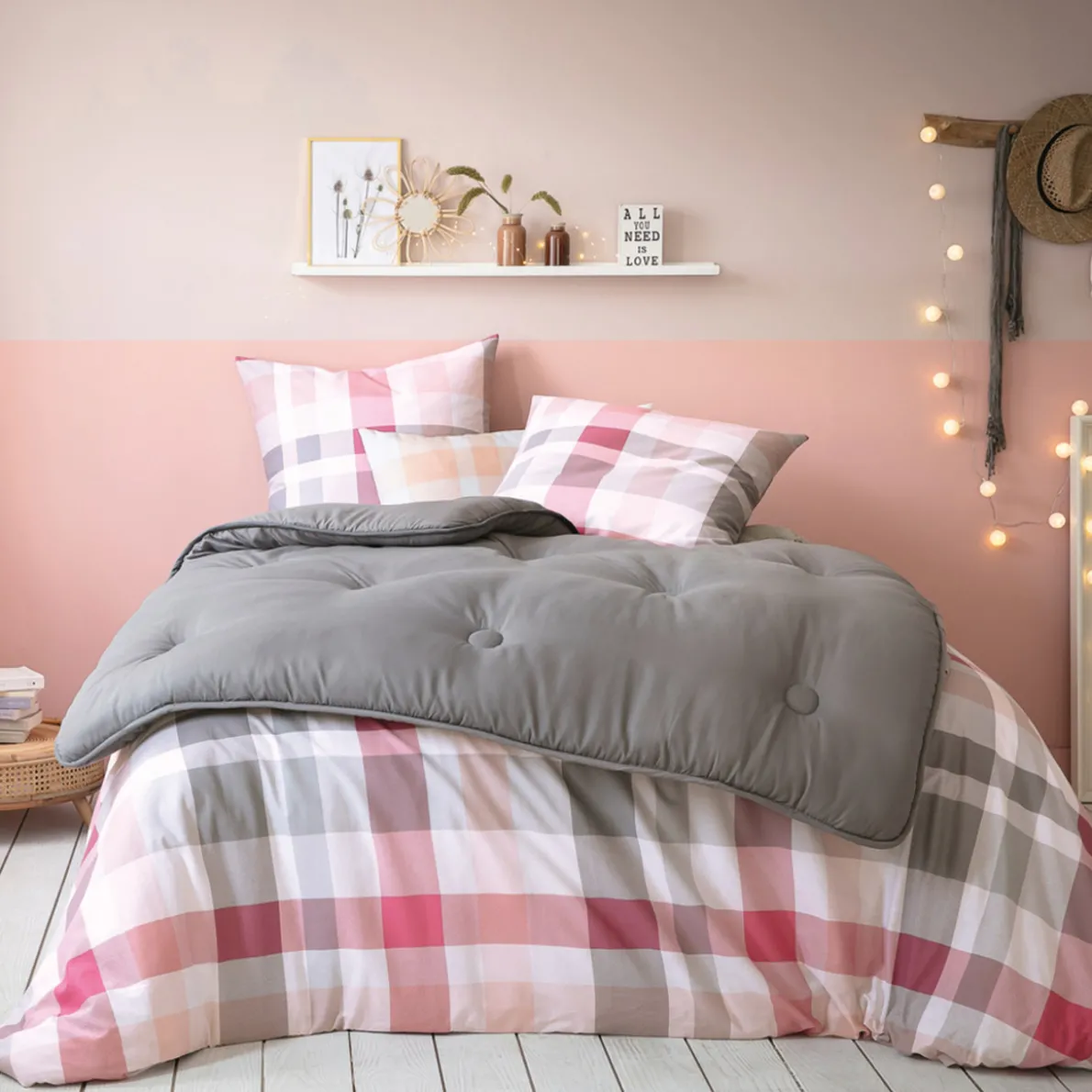 Rose blush Housse de couette