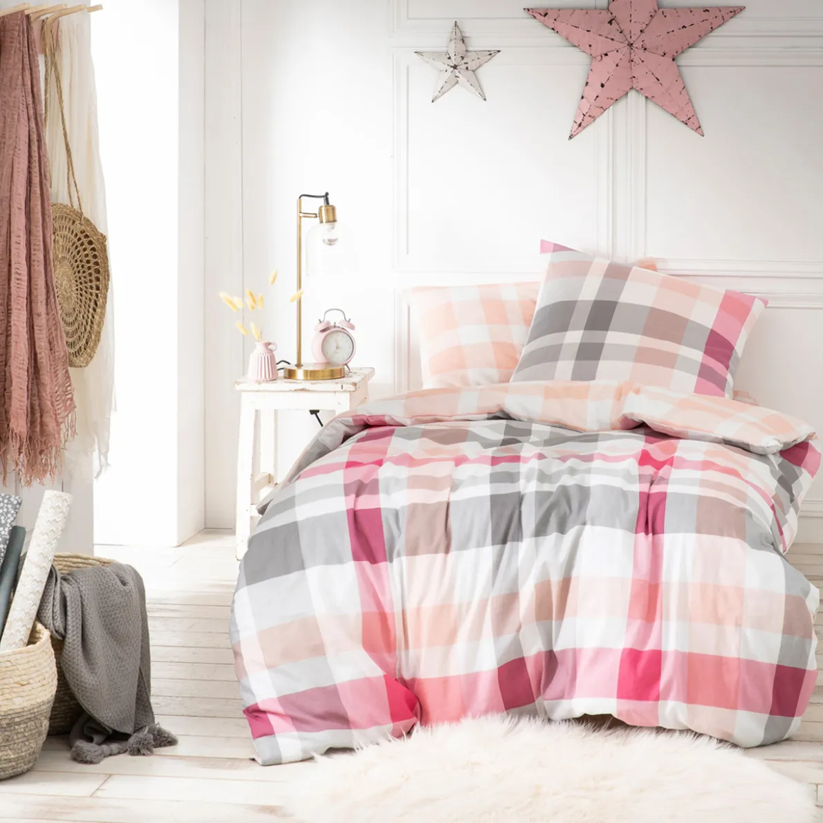 Rose blush Housse de couette