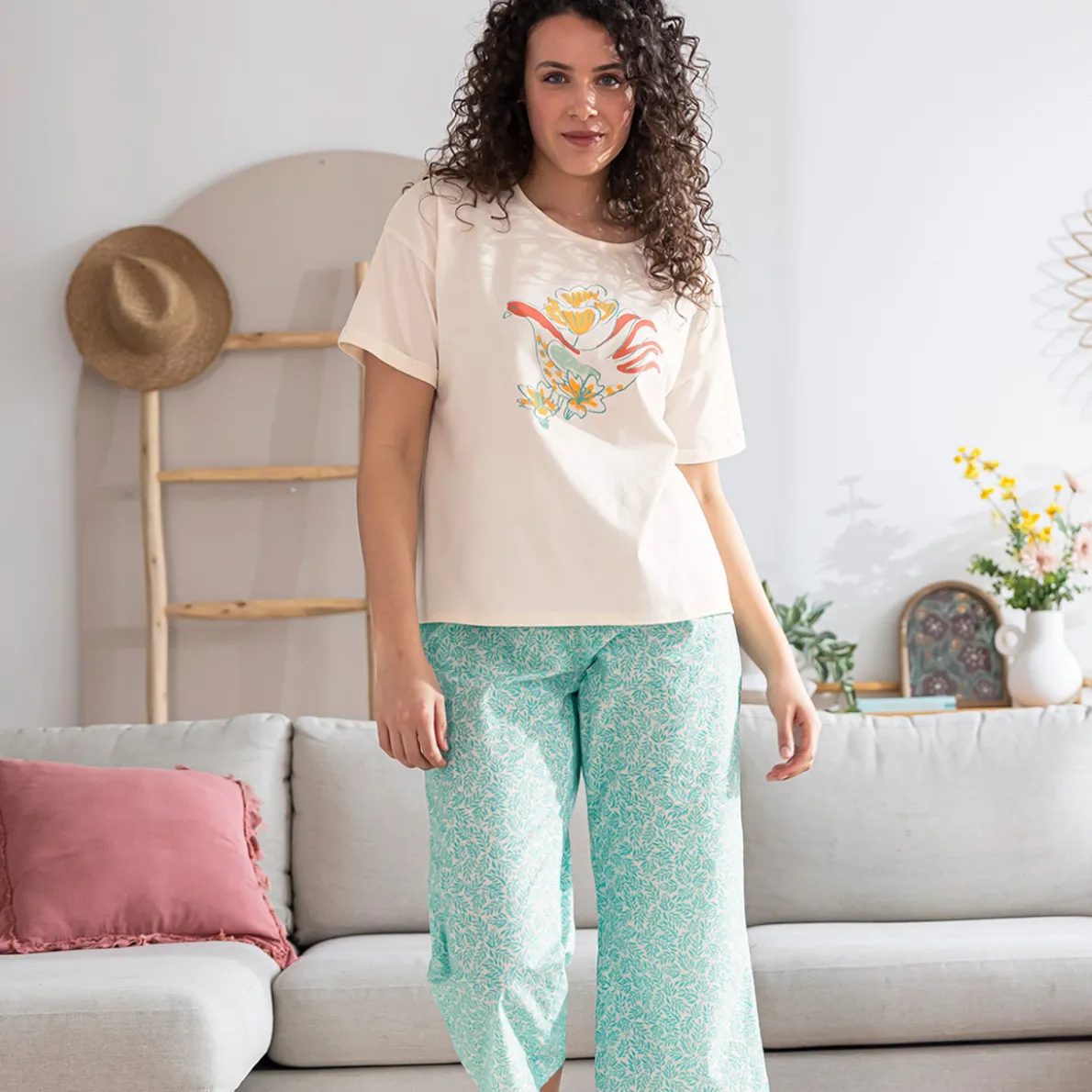 Rêves ensoleillés Pantalon 7/8ème menthe