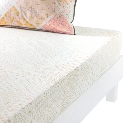 Sashiko en fleurs Drap-housse