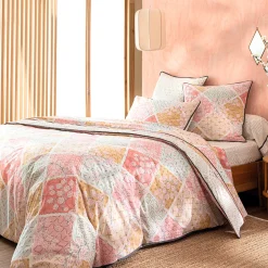 Sashiko en fleurs Linge de lit
