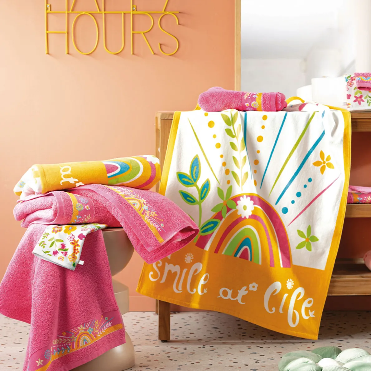 Smile at life Drap de bain