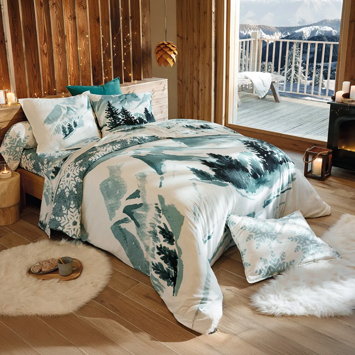 Sommets enneigés Linge de lit