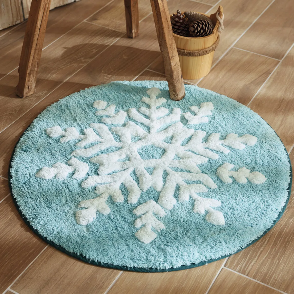 Sommets enneigés Tapis de bain tufté