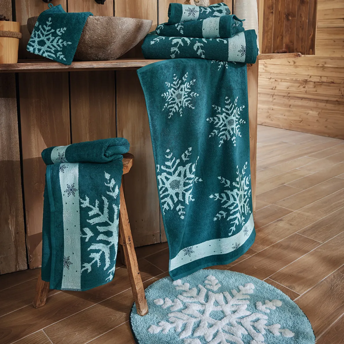 Sommets enneigés Tapis de bain tufté