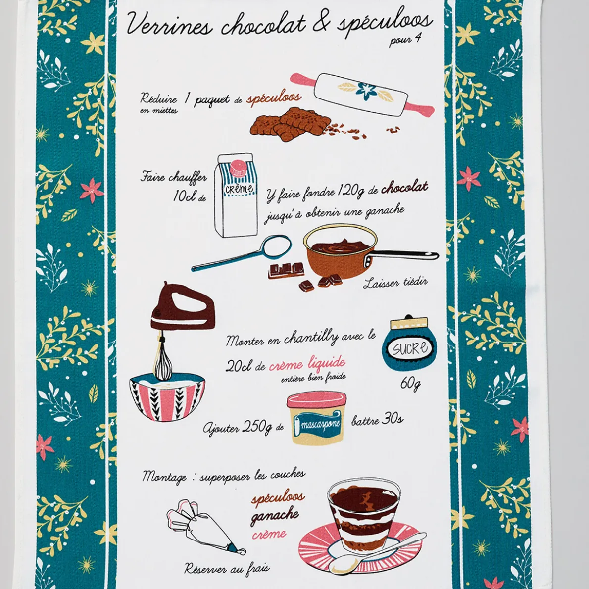 Tout chocolat 3 torchons et 3 essuie-mains