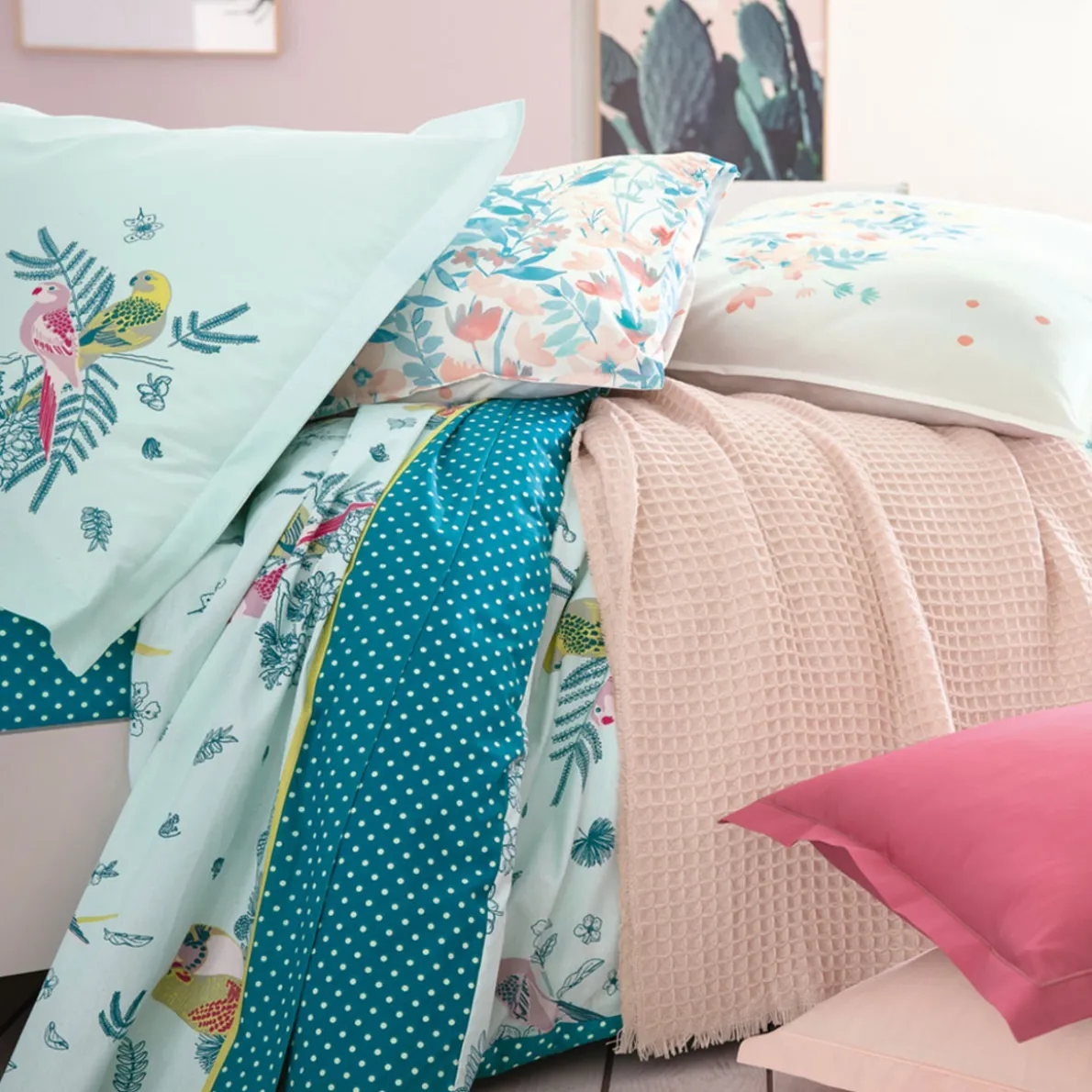 Un amour de perruches Linge de lit