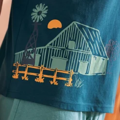 Un matin à la ferme Pyjama short bleu